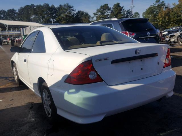 1HGEM22105L068527 - 2005 HONDA CIVIC DX V WHITE photo 3