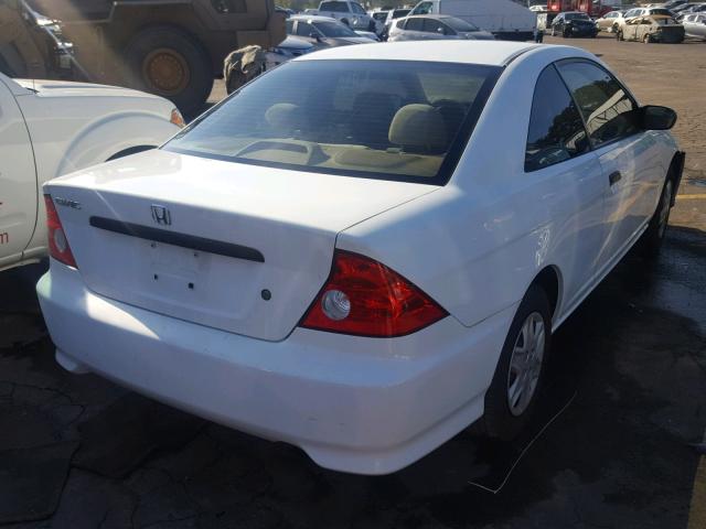 1HGEM22105L068527 - 2005 HONDA CIVIC DX V WHITE photo 4