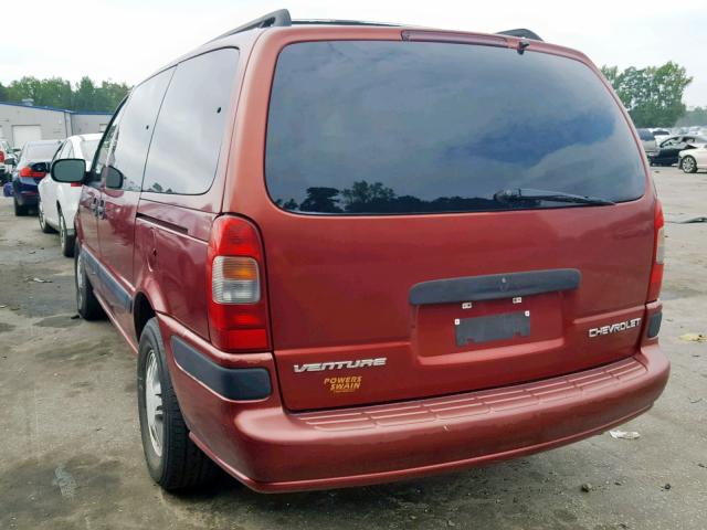 1GNDX03E1YD114668 - 2000 CHEVROLET VENTURE MAROON photo 3