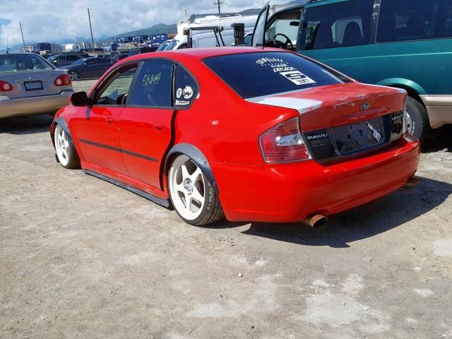 4S3BL686554218804 - 2005 SUBARU LEGACY GT RED photo 3