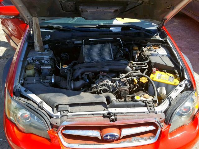 4S3BL686554218804 - 2005 SUBARU LEGACY GT RED photo 7