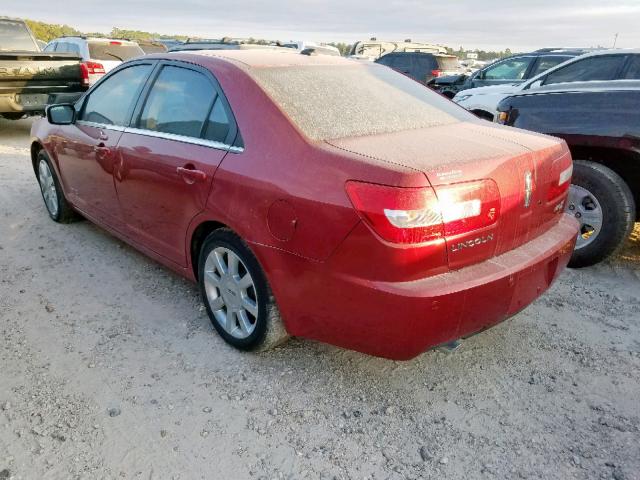 3LNHM26T68R660605 - 2008 LINCOLN MKZ RED photo 3