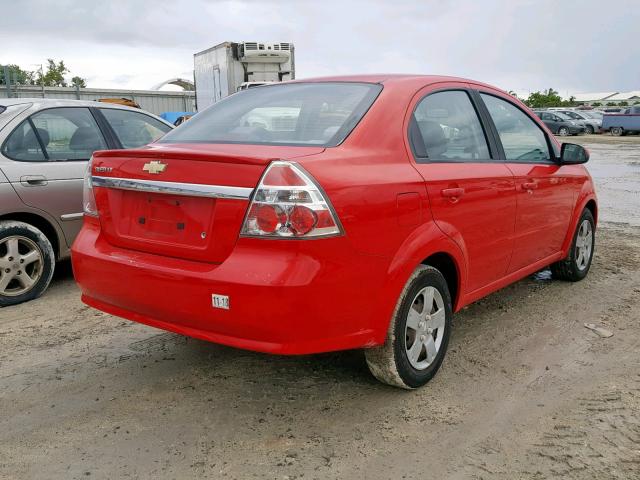 KL1TD5DE7AB088241 - 2010 CHEVROLET AVEO LS RED photo 4