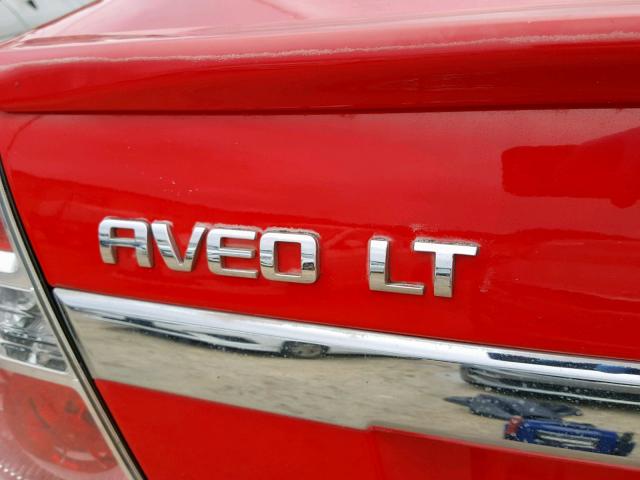 KL1TD5DE7AB088241 - 2010 CHEVROLET AVEO LS RED photo 9