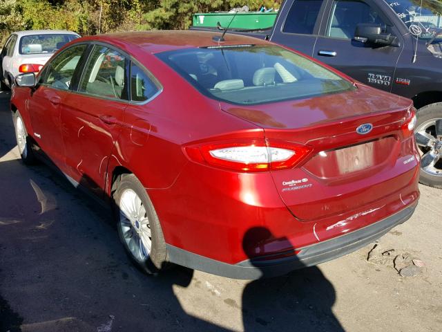 3FA6P0UU8ER274627 - 2014 FORD FUSION S H RED photo 3