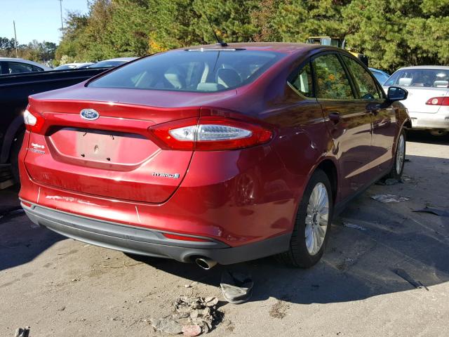 3FA6P0UU8ER274627 - 2014 FORD FUSION S H RED photo 4