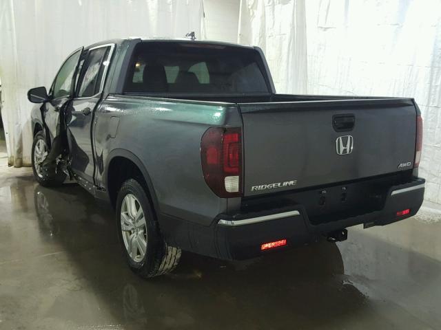 5FPYK3F29HB021506 - 2017 HONDA RIDGELINE GRAY photo 3