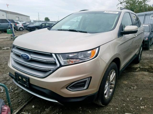 2FMPK4J88HBC46126 - 2017 FORD EDGE SEL GOLD photo 2