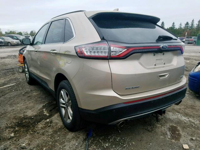 2FMPK4J88HBC46126 - 2017 FORD EDGE SEL GOLD photo 3