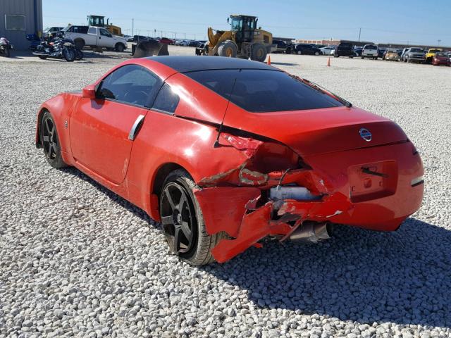 JN1BZ34D38M706884 - 2008 NISSAN 350Z COUPE RED photo 3