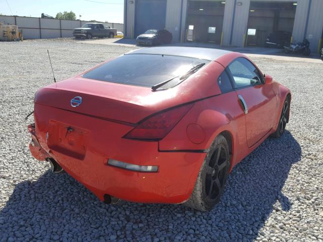 JN1BZ34D38M706884 - 2008 NISSAN 350Z COUPE RED photo 4