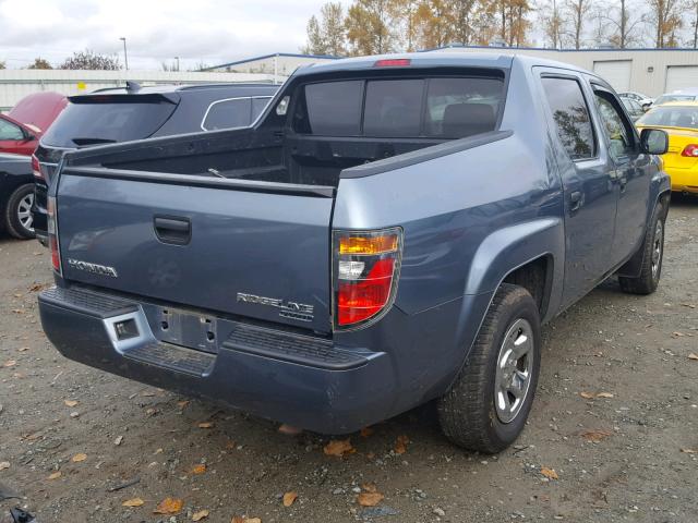 2HJYK16257H521051 - 2007 HONDA RIDGELINE BLUE photo 4