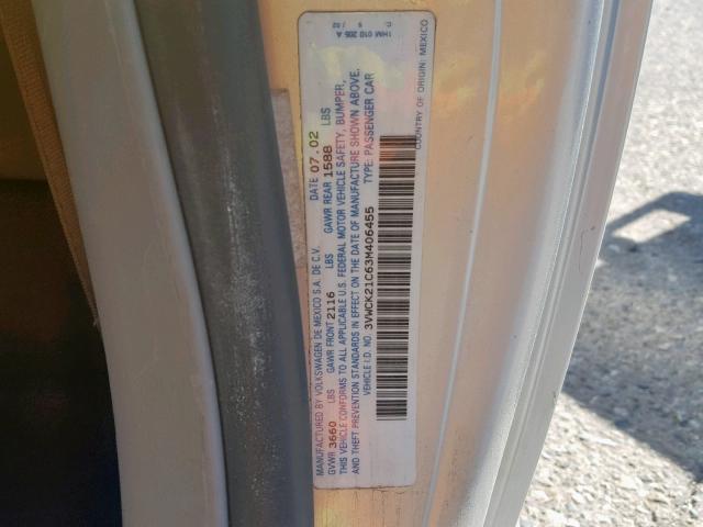 3VWCK21C63M406455 - 2003 VOLKSWAGEN NEW BEETLE 银色 照片 10