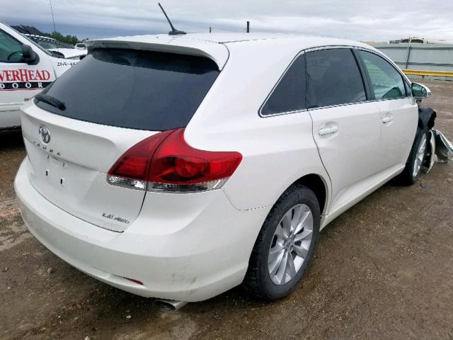 4T3BA3BB4EU065006 - 2014 TOYOTA VENZA LE WHITE photo 4