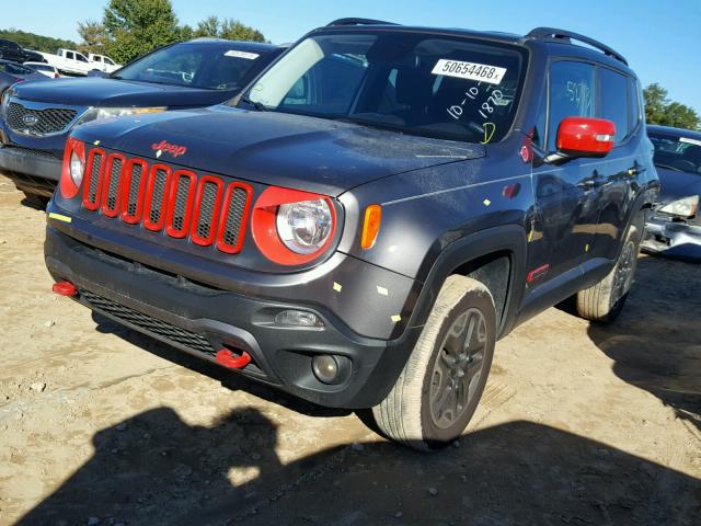 ZACCJBCT0GPD01870 - 2016 JEEP RENEGADE T GRAY photo 2