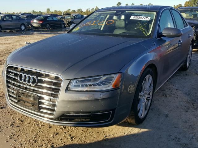 WAUJGAFD1FN038619 - 2015 AUDI A8 QUATTRO GRAY photo 2