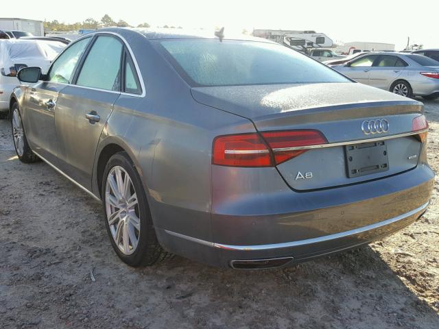 WAUJGAFD1FN038619 - 2015 AUDI A8 QUATTRO GRAY photo 3