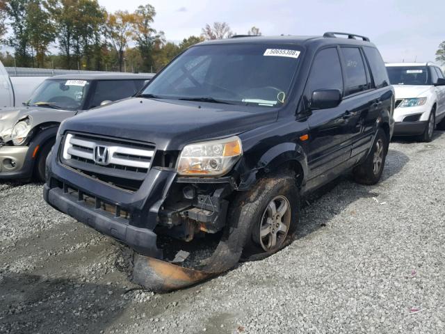 5FNYF28398B021079 - 2008 HONDA PILOT SE BLACK photo 2