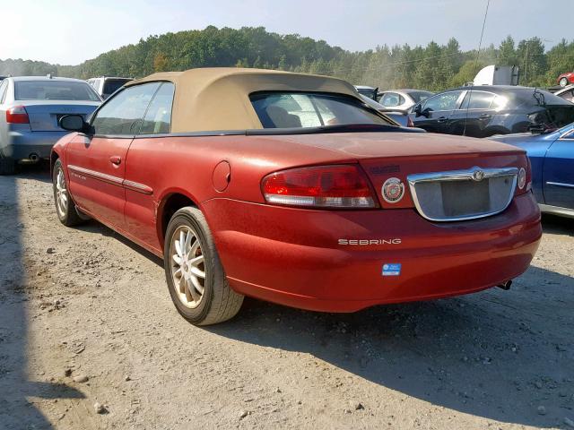 1C3EL45U91N626803 - 2001 CHRYSLER SEBRING LX RED photo 3