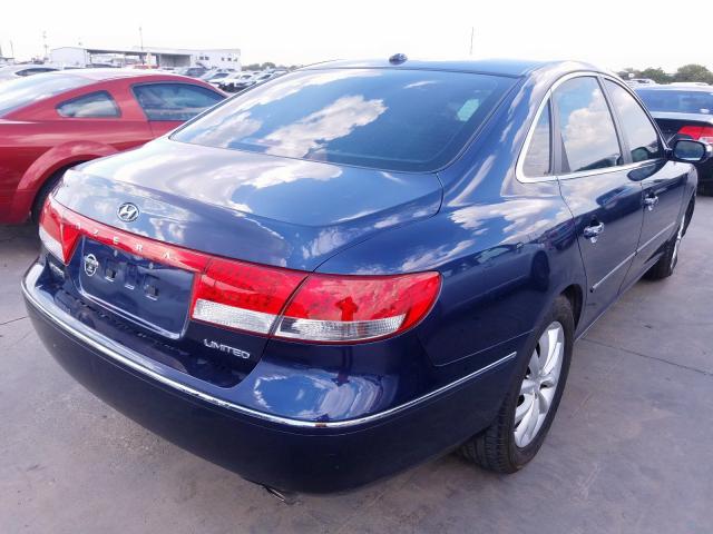 KMHFC46F97A224095 - 2007 HYUNDAI AZERA SE BLUE photo 4