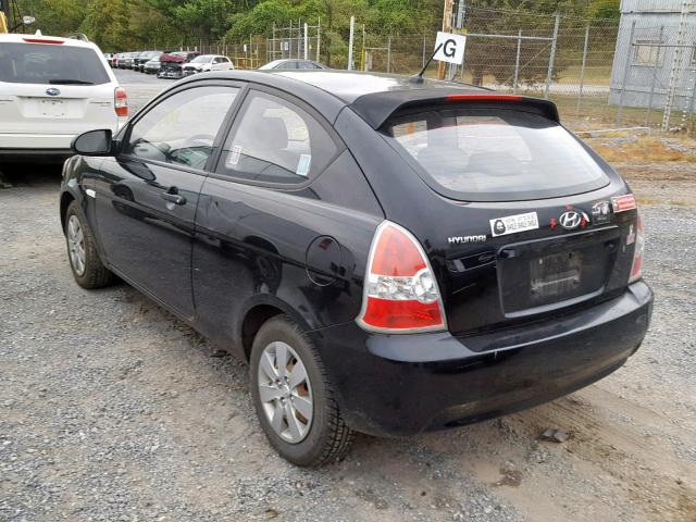 KMHCM36C88U067773 - 2008 HYUNDAI ACCENT GS BLACK photo 3