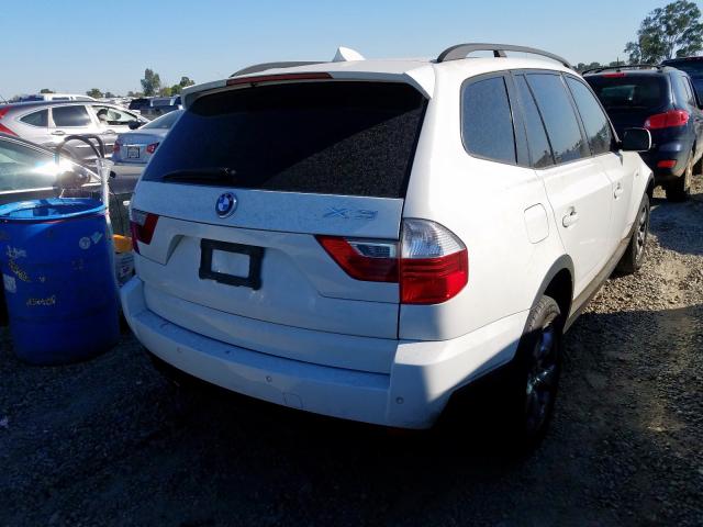 WBXPC93468WJ07526 - 2008 BMW X3 3.0SI WHITE photo 4