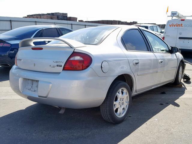 1B3ES56C95D227431 - 2005 DODGE NEON SXT SILVER photo 4