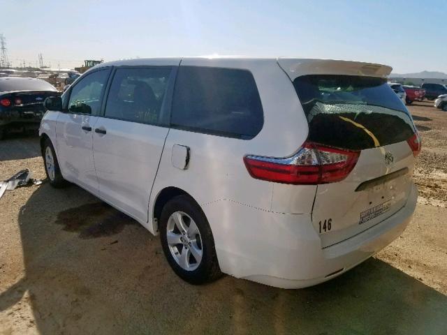 5TDZZ3DC6HS820644 - 2017 TOYOTA SIENNA WHITE photo 3