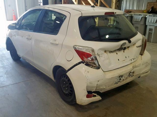 JTDKTUD36CD517067 - 2012 TOYOTA YARIS WHITE photo 3