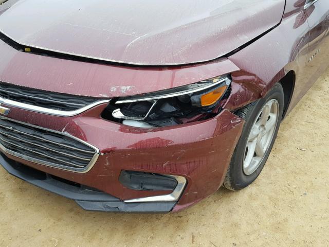 1G1ZB5ST3GF223638 - 2016 CHEVROLET MALIBU LS MAROON photo 9