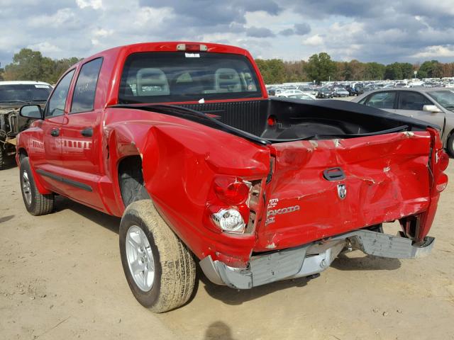 1D7HE48K16S532975 - 2006 DODGE DAKOTA QUA RED photo 3