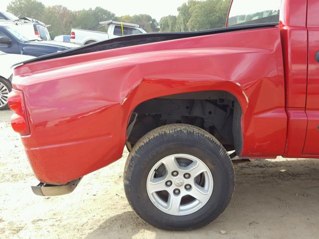 1D7HE48K16S532975 - 2006 DODGE DAKOTA QUA RED photo 9