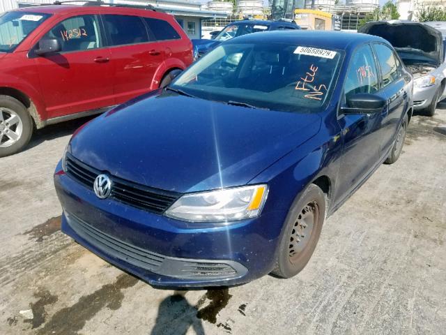 3VW2K7AJ9CM404657 - 2012 VOLKSWAGEN JETTA BASE BLUE photo 2