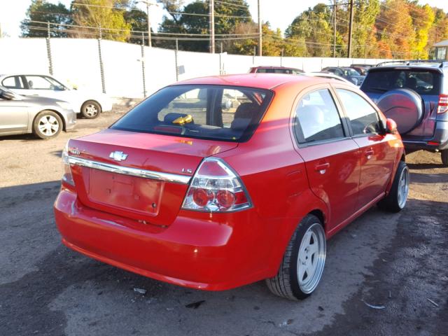 KL1TD56617B139344 - 2007 CHEVROLET AVEO BASE Qırmızı foto 4