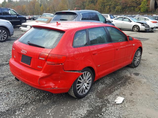 WAUHF78PX7A096667 - 2007 AUDI A3 2 RED photo 4