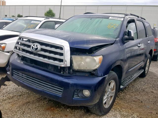 5TDZY68A68S005342 - 2008 TOYOTA SEQUOIA LI BLUE photo 2