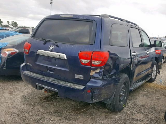 5TDZY68A68S005342 - 2008 TOYOTA SEQUOIA LI BLUE photo 4