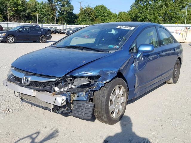 2HGFA1F55AH566914 - 2010 HONDA CIVIC LX BLUE photo 2