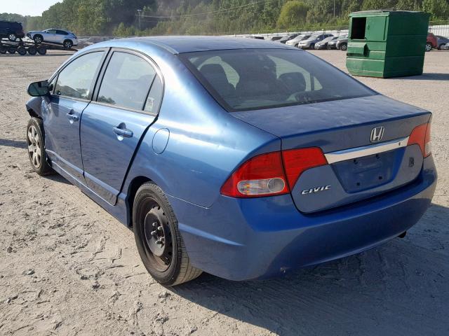 2HGFA1F55AH566914 - 2010 HONDA CIVIC LX BLUE photo 3