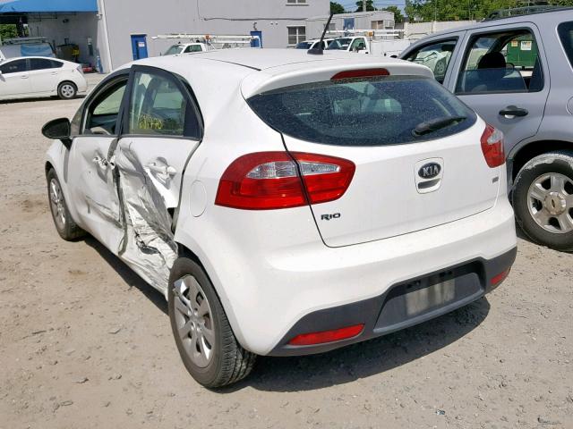 KNADM5A32D6186961 - 2013 KIA RIO LX WHITE photo 3