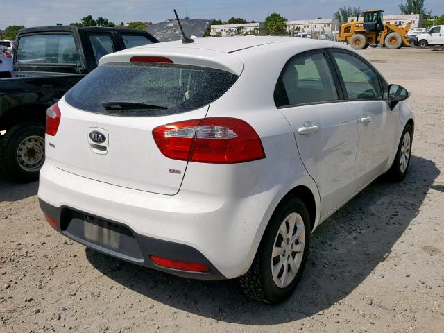 KNADM5A32D6186961 - 2013 KIA RIO LX WHITE photo 4