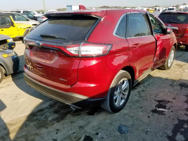 2FMTK3J85FBB90863 - 2015 FORD EDGE SEL RED photo 4