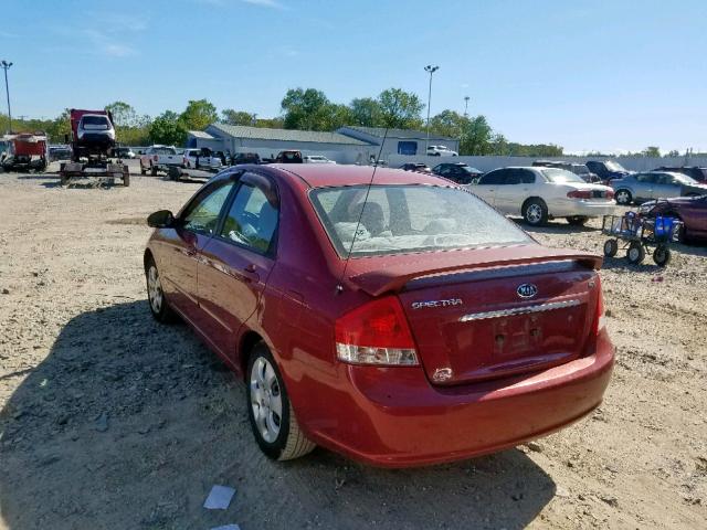 KNAFE122285549646 - 2008 KIA SPECTRA EX BURGUNDY photo 3