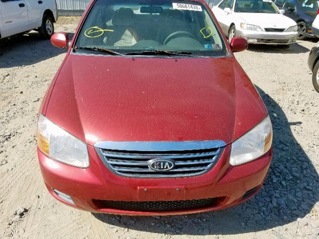 KNAFE122285549646 - 2008 KIA SPECTRA EX BURGUNDY photo 7