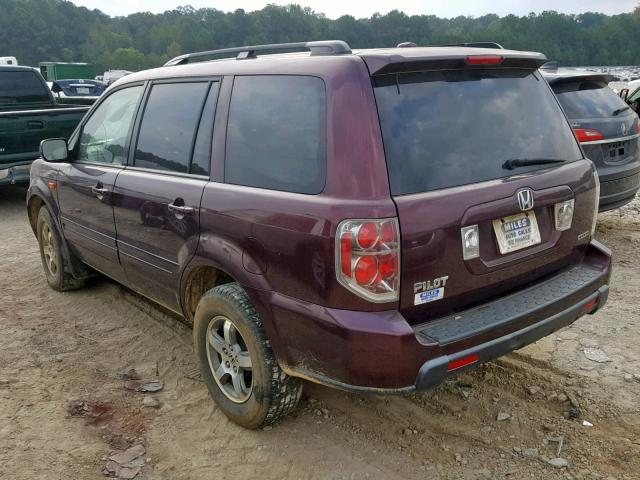 5FNYF18398B045988 - 2008 HONDA PILOT SE BURGUNDY photo 3