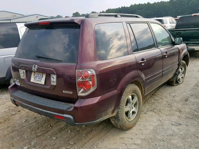 5FNYF18398B045988 - 2008 HONDA PILOT SE BURGUNDY photo 4