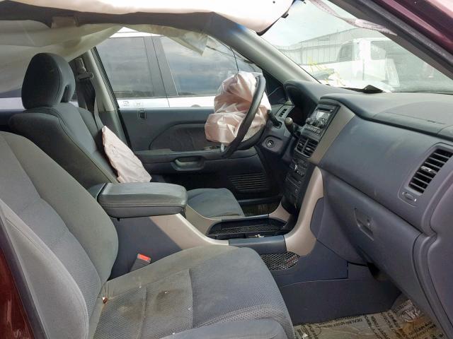 5FNYF18398B045988 - 2008 HONDA PILOT SE BURGUNDY photo 5