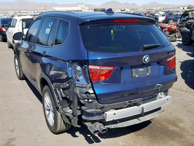 5UXWZ7C55H0U47207 - 2017 BMW X3 SDRIVE2 BLUE photo 3