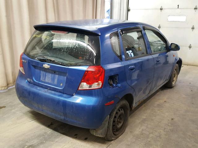 KL1TD62674B209033 - 2004 CHEVROLET AVEO BLUE photo 4