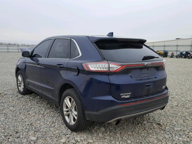 2FMPK4J92GBB92569 - 2016 FORD EDGE SEL BLUE photo 3